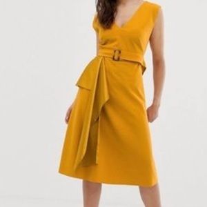 ASOS DESIGN Midi Satin Mix Skater Dress w/ Belt